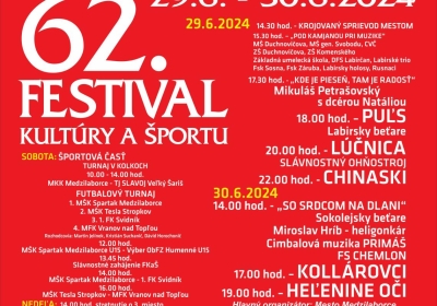  62. Festival Kultúry a Športu v Medzilaborciach 2024